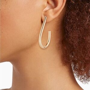 Jennifer Fisher Lilly 10K-Gold-Plated Baby Teardrop Hoop Earrings, EUC